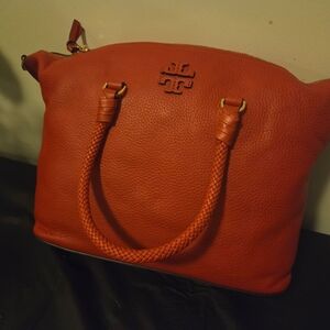 Tory Burch Orange Leather Tote